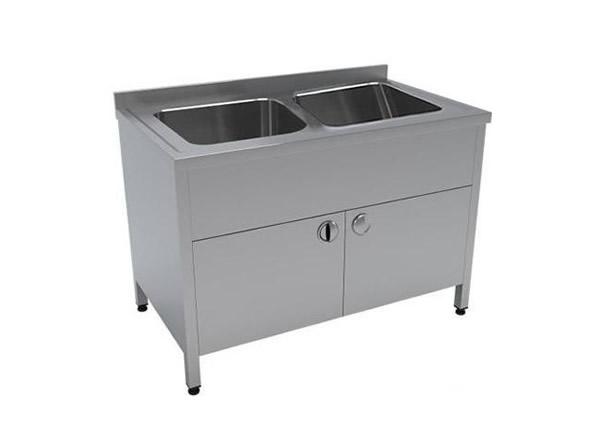 Çift Evyeli Çalışma Tezgahı Sürgü Kapaklı