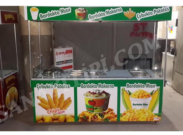 Çubukta Patates+ Glassta Corn +Glassta Makarna Standı