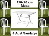 120x70cm Folding Plastic Table Chair Setı - Thumbnail 2