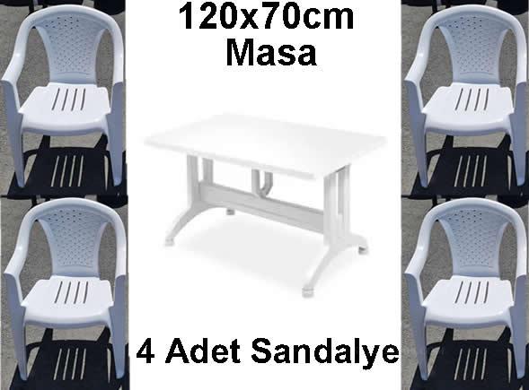 120x70cm Plastik Masa Sandalye Takımı