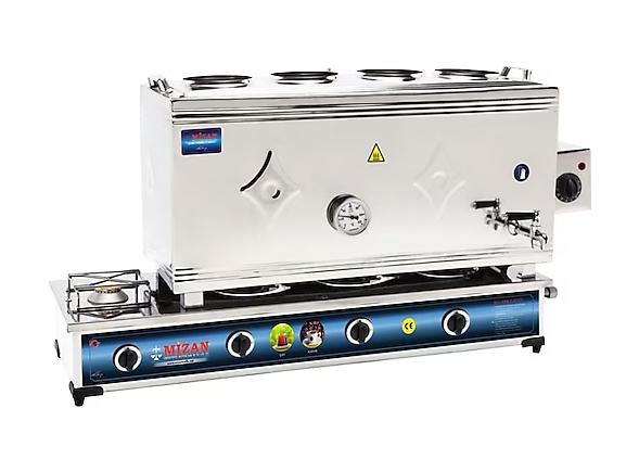 4 Demliklik 60 Lt Paslanmaz Elk+Gazlı Çay Kazanı