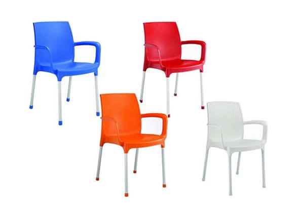 Alüminyum Ayaklı Kollu Castello Plastik Koltuk