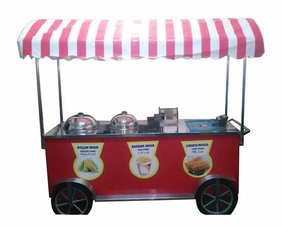 Bardakta Mısır Koçan Mısır çubukta Patates Arabası