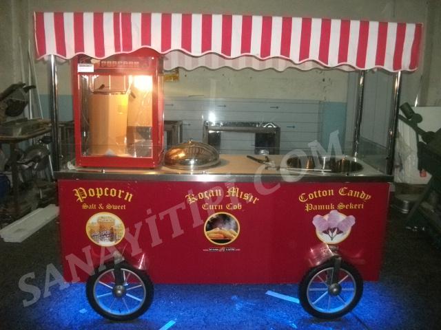 Koçan Mısır + Popcorn (Patlamış Mısır) + Pamuk Şeker Arabası