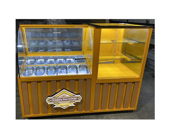 Kumpir Pasta Tatlı içecek Dolabı Depolu