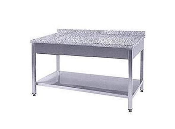 Mermer Tablalı Taban Raflı Çalışma Tezgahı