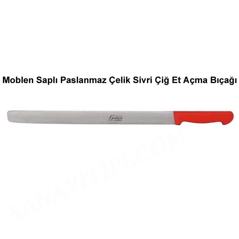Moblen Saplı Paslanmaz Çelik Küt Çiğ Et Açma Bıçağı