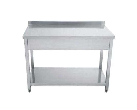 Paslanmaz Çelik Çalışma Tezgahı Taban Raflı 120x60x85cm