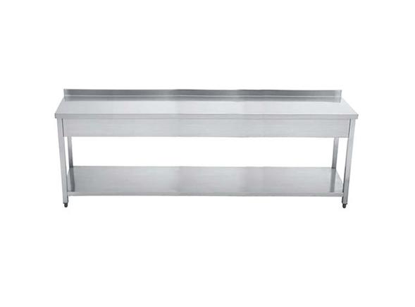 Paslanmaz Çelik Çalışma Tezgahı Taban Raflı 240x60x85cm