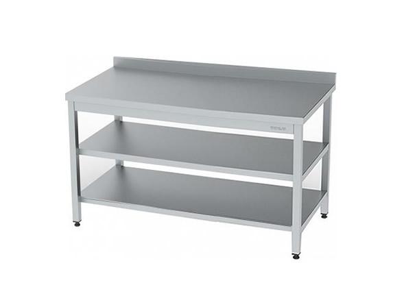 Paslanmaz Çelik Çalışma Tezgahı Taban ve Ara Raflı 130x60x85cm