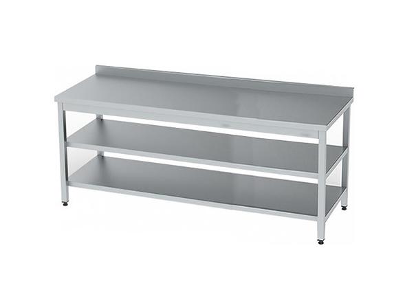 Paslanmaz Çelik Çalışma Tezgahı Taban ve Ara Raflı 150x60x85cm