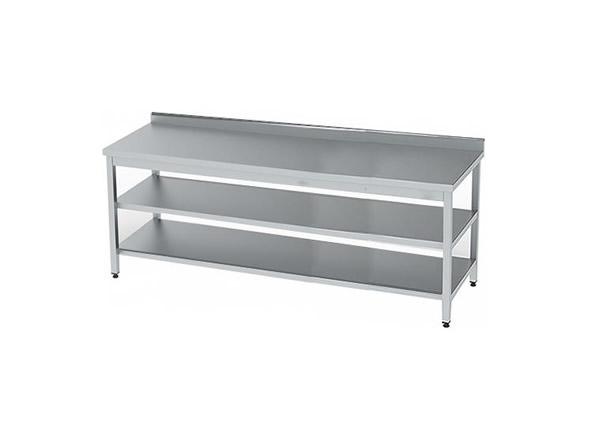 Paslanmaz Çelik Çalışma Tezgahı Taban ve Ara Raflı 200x60x85cm