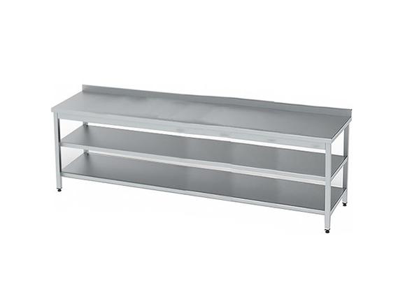 Paslanmaz Çelik Çalışma Tezgahı Taban ve Ara Raflı 240x60x85cm
