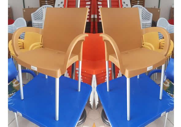 Plastic Chair Armchair Aluminum Legged