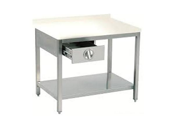 Polietilen Tablalı Taban Raflı Çekmeceli Çalışma Tezgahı