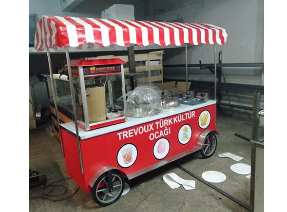 Popcorn Pamuk şeker Bardakta Mısır çubukta Patates Arabası