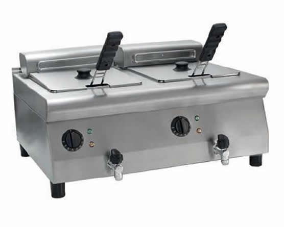 Tahliye Vanalı Elektrikli Çiftli Setüstü Fritöz