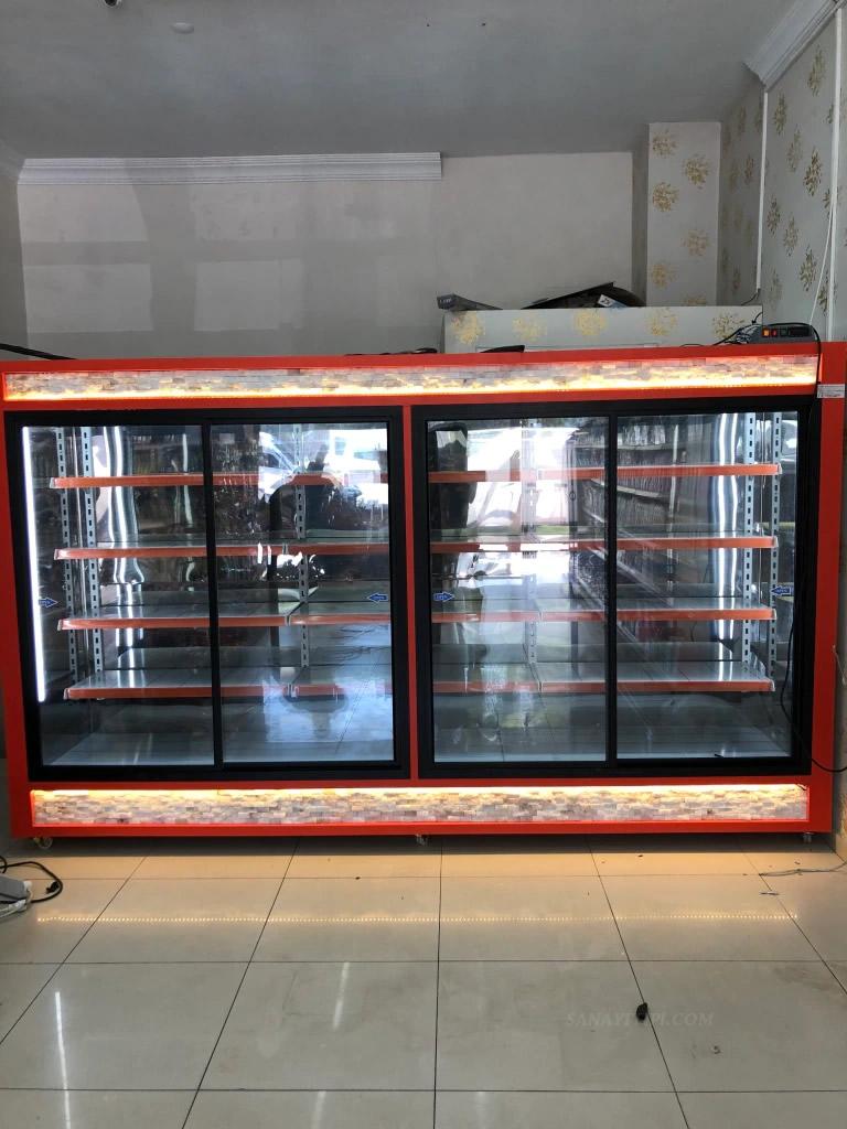 Turuncu Gövdeli Aydınlatmalı Sütlük Dolabı